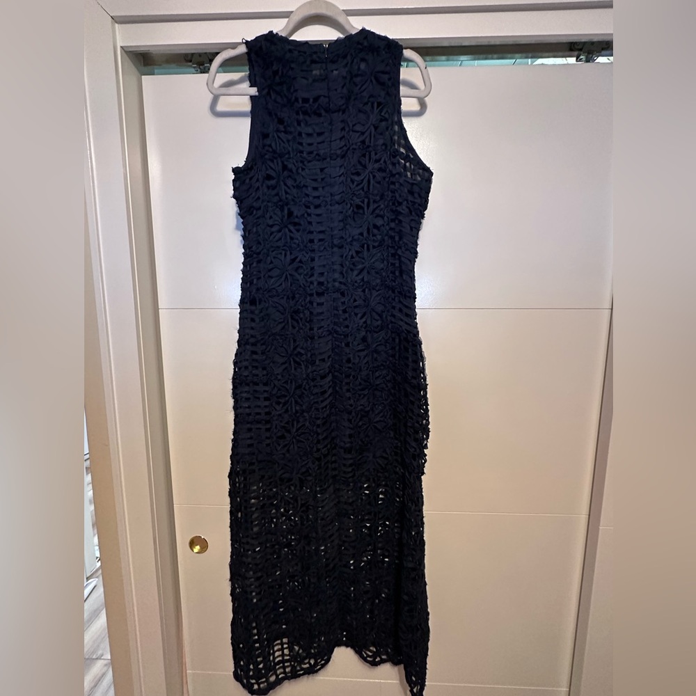 Anthropologie Navy Lace Sleeveless Dress